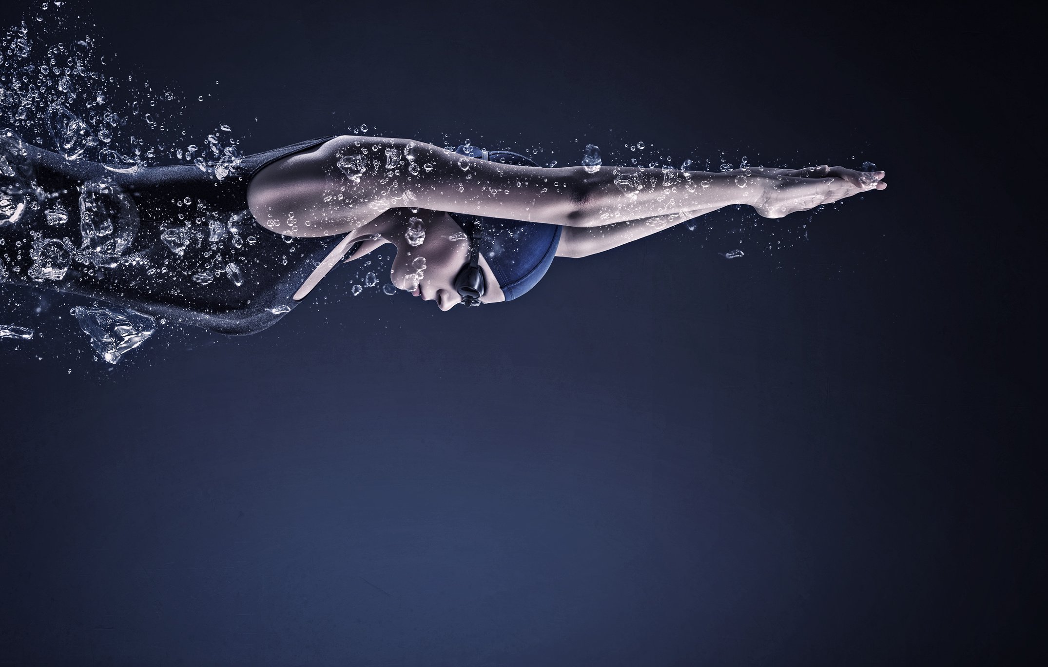 Female Swimmer Swimming